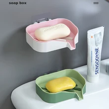 Double Layer Soap Holder Wall-mounted Household Bathroom Drain Soap Dishes Box Toiletries Organizer Kitchen Storage
