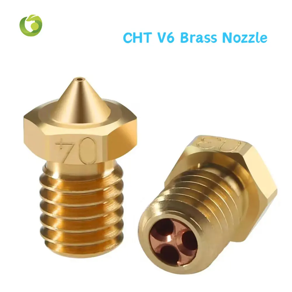 

E3D V6 Clone CHT Brass Nozzle High Flow 0.2/0.3/0.4/0.6/0.8mm 3D Printer Accessories for 1.75mm Filament Copper Volcano Nozzle