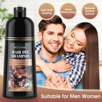 500ml Organic Natural Fast Hair Dye Black Shampoo Plant Essence Black Hair Color Dye Shampoo For Cover Gray White Hair 3