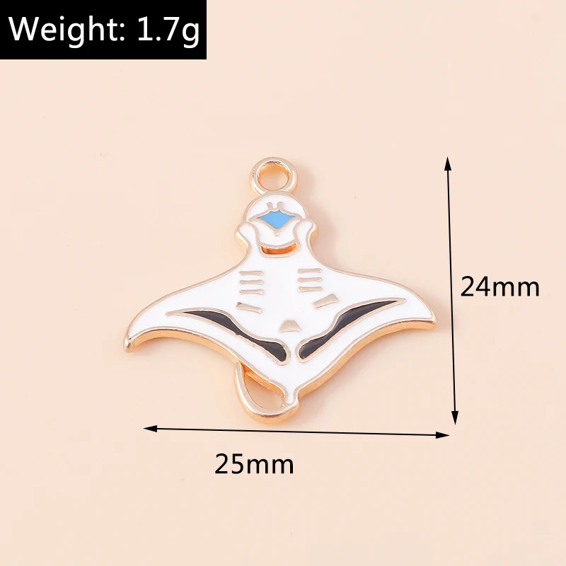 Leslie 10 Stück niedliche Emaille-Fisch-Charm-Anhänger für Halskette, Ohrringe, DIY-Armband, handgefertigte Schmuckherstellung, Zubehör, Zubehör – Detail 14