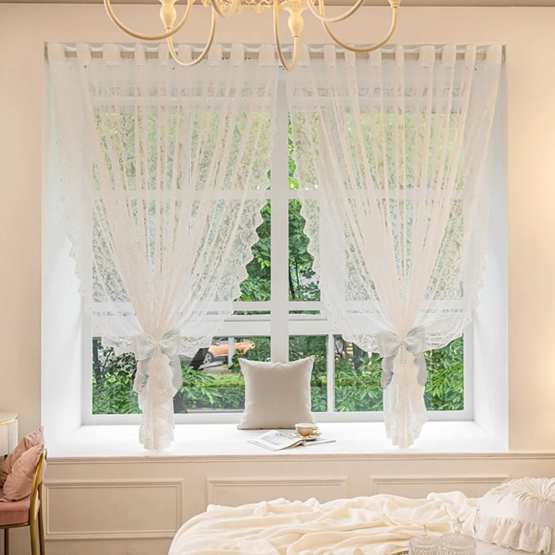 1/2pcs INS Curtain Bow Tiebacks Window Curtains Binding Rope White Window Curtain Strap Bag Decoration Curtain Decor Accessories 6