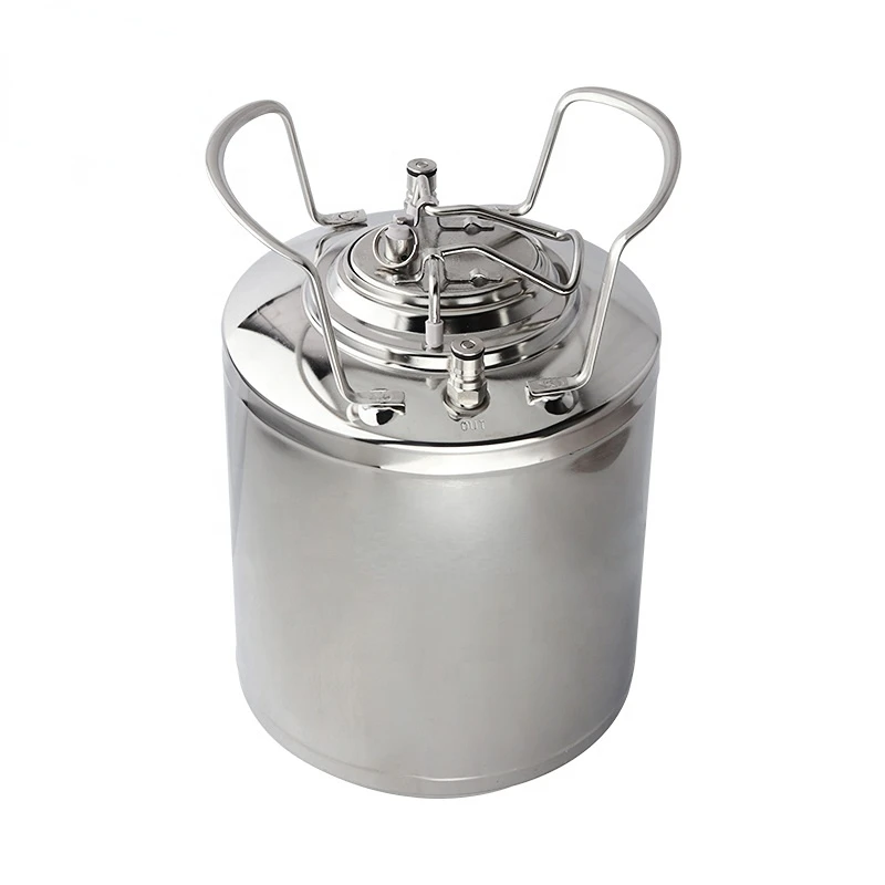 

2.5 gallon Ball Lock Stainless steel Soda Keg Homebrew beer keg with Handles Draft Beer