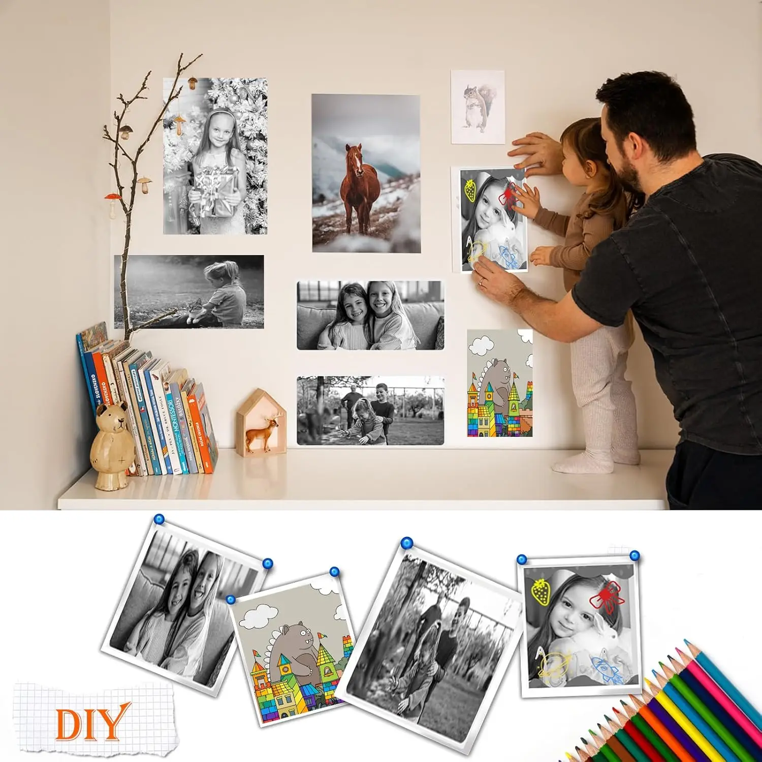 Kids Instant Camera Refill Print Paper White Non-Adhesive 57mm-Photo Printer Thermal Paper Rolls for Portable Mini Printer