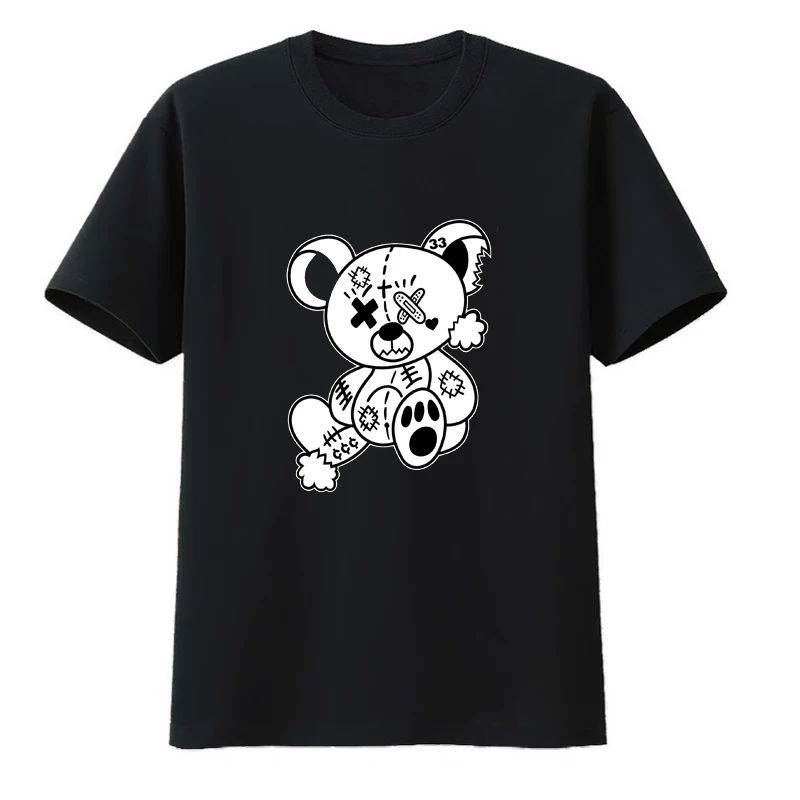 

Funny Bear Cotton T-shirts Hipster Short Sleeve Tee Tees Y2k T-shirt Graphic Tshirts for Men Camiseta Hombre Short-sleev Novelty