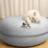 Interactive Round Cat Tunnel Donut Nest Felt Kittens Bed House Scratcher Sleeping Cushion Pet Toy for Cats 3