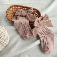 Red Bow Tie Medium Tube Socks Girls' Christmas Stockings Infants Toddlers Soft Cotton Children Non Slip Floor Socks Baby Gift 6