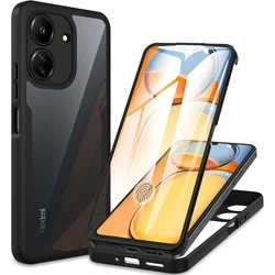 360° Full Body Shockproof Phone Cover with Double - Sided Screen Protection - Note 13pro plus 5g (Black)