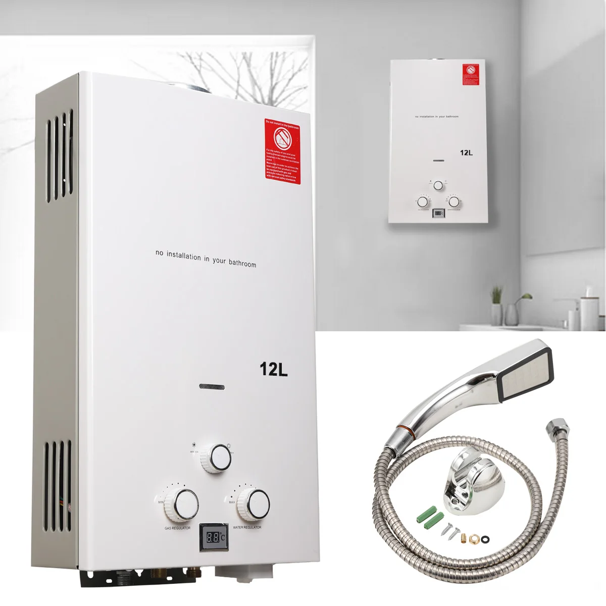 12L LPG Tankless Propane Gas Water Heater 24KW Portable Instant Hot Water  Heater Boiler For Outdoor Camping With Shower Head Kit - AliExpress