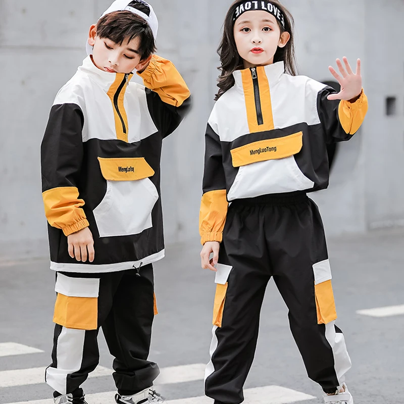 

Sports Hiphop Outfits Boys Girls Jazz Performance Costumes 2023 New Hip Hop Dance Rave Clothes For Kids Children Loose