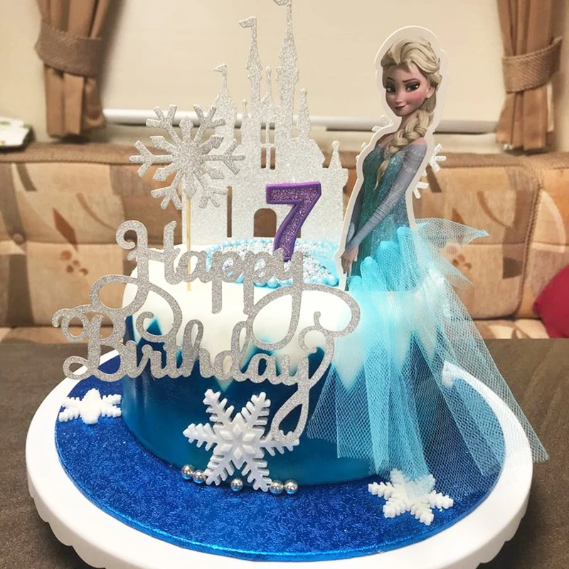 Cake Decorations Disney Princess Frozen Snow White Sofia Girl Birthday Baby Shower Cupcake Toppers Wedding Cake Flag 1/2/5/10PCS cake decorations