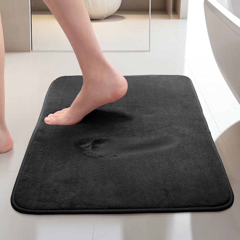 Memory Foam Bath Mats Bathroom Rug Non Slip Gray Black Soft Floors Mat Quick Absorbent Bathtub Carpet For Doormat Toilet Footpad