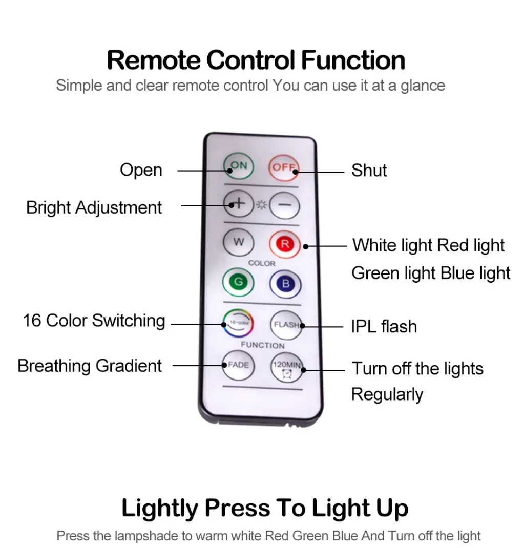 1 Set Multiple Controls 16 Colors Cabinet Light Dimmable LED Round Night Light Portable Cabinet Kitchen Closet Lamps with Remote