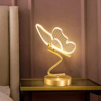 Nordic LED Table Lamps Indoor Lighting Switch Button Bedroom Bedside Living Room Restaurant Home Decoration Butterfly Desk Lamp 1