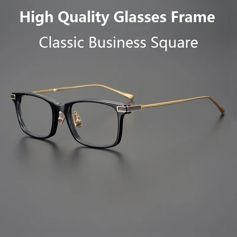 

Japanese Acetate Glasses Frame Men Business Fashion Eyewear Square Ultralight Eyeglasses Myopia Spectacles Prescription Lenses