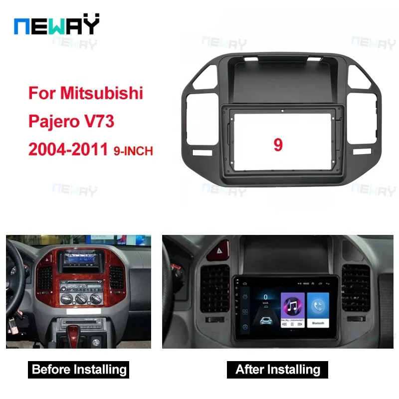 

Автомобильные аксессуары для Mitsubishi Pajero V73 2004-2011 9 дюймов рамка для автомобильного радио android приборной панели Автомобильный dvd-плеер рамка