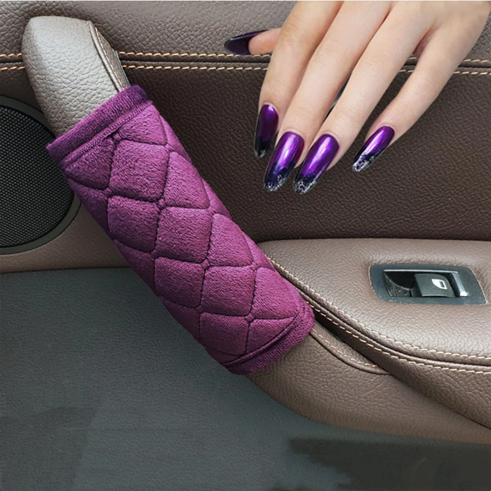 Interior Car Door Handle Cover Soft Plush Armrest Handle Protector