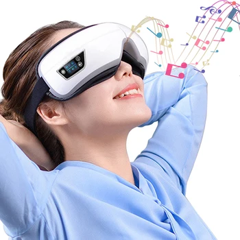 Electric Smart Foldable Airpressure Vibration Eye Massager Bluetooth Music Relax Tired Eyes Dark Circles Remove Eye Massage Care