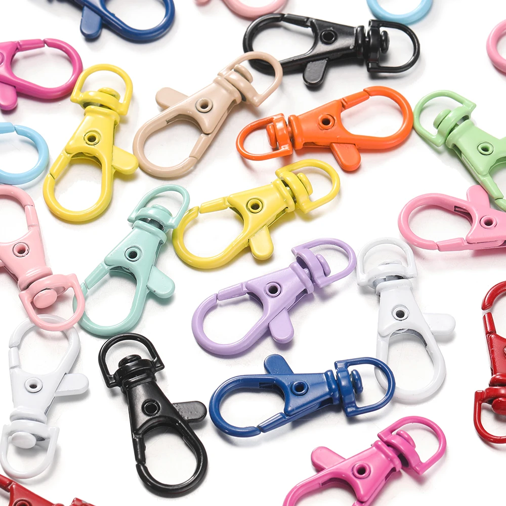 5/10pcs bunte drehbare Karabiner verschluss Haken Schlüssel bund Split Schlüssel ring Stecker für Tasche Schlüssel anhänger DIY Schmuck herstellung Lieferungen – Detail 4