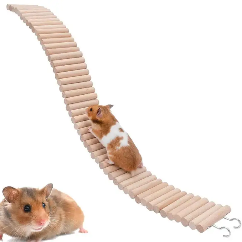 

Climbing Ladder Toy Bendable Ladder Chew Toys Harmless Wood Toys & Cage Accessories Climbing Ladder & Fence Bundle For Hamster