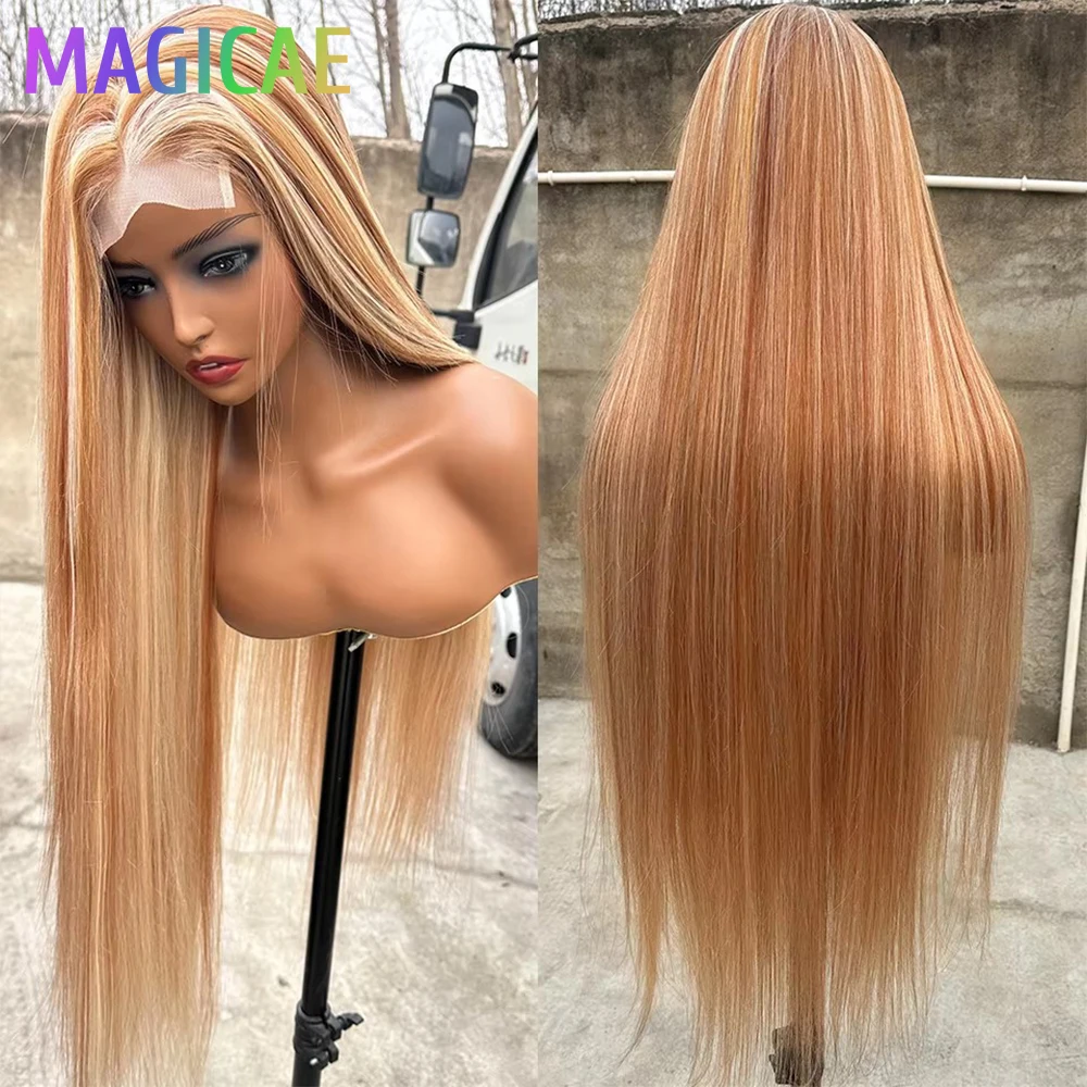 4X4 Lace Front 36Inches Blond Synthetic Wig Bio Heat Resistant Fiber