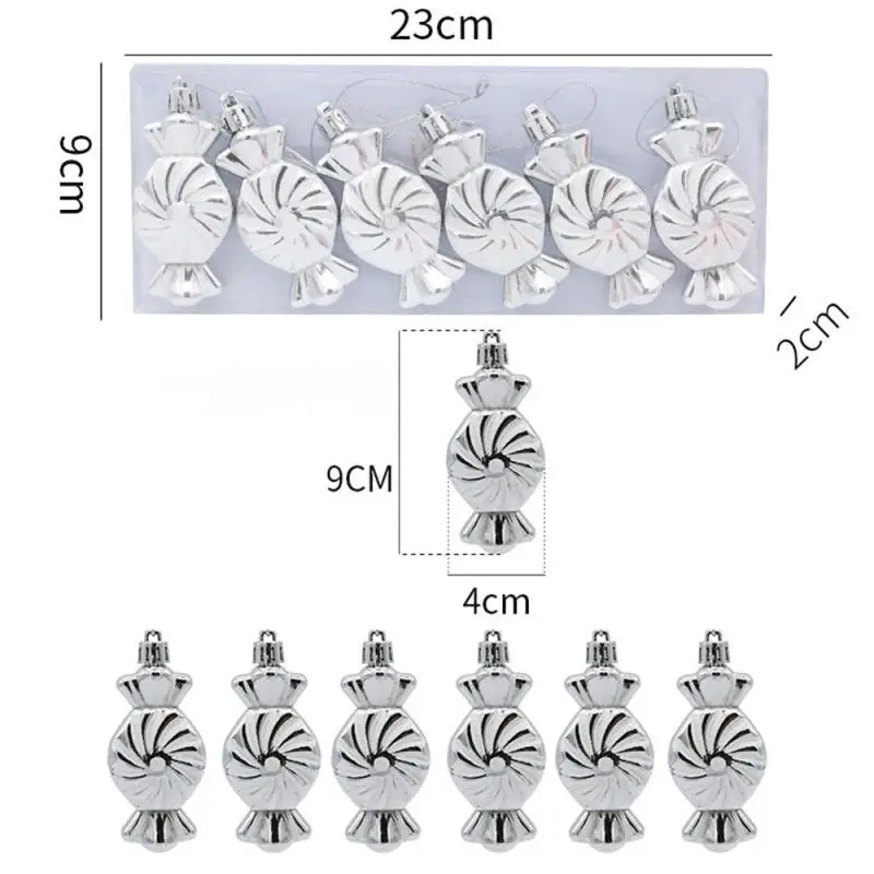 thumbnail image 1 of piezas de piruletas navideñas con forma de bastón de caramelo, adornos colgantes para árbol de Navidad, decoraciones navideñas para el hogar, regalo de Año Nuevo 2024, 1 of 5