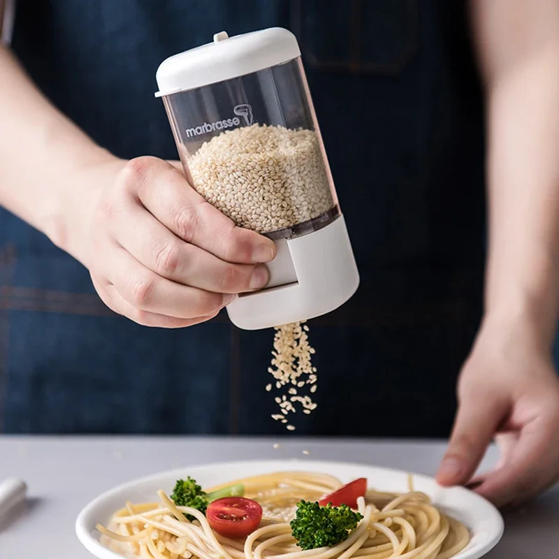 Push-type Salt Dispenser Sugar Bottle Spice Pepper Shaker Can Jar Seasoning Container Quantitative seasoning jar salt shaker spices bottle salt pepper shakers