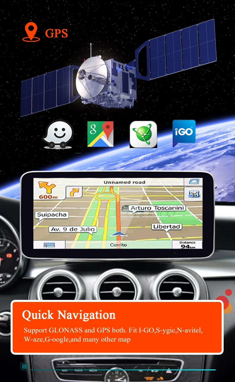Snapdragon Android Auto Carplay Autoradio 1920*720P Bildschirm Für Mercedes Benz GLC/V/X/C Klasse W204 S204 W205 X253 W446 2007-2018 – Detail 14