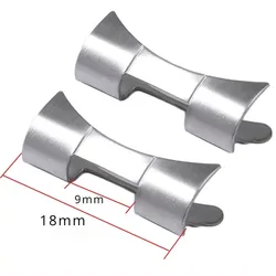 Curved Flat End Stainless Steel Metal Link Adapter (18mm - for Oyster2pcs)