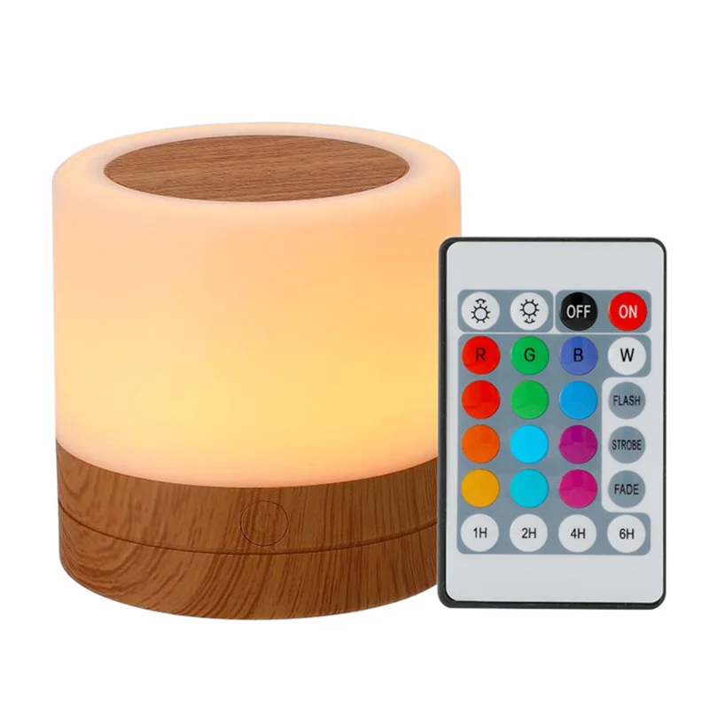 13 Color Remote Control Night Light USB Rechargeable Touch Lamp Portable Bedside Table Night Lamp Dimmable Desk Lamp Baby Kids