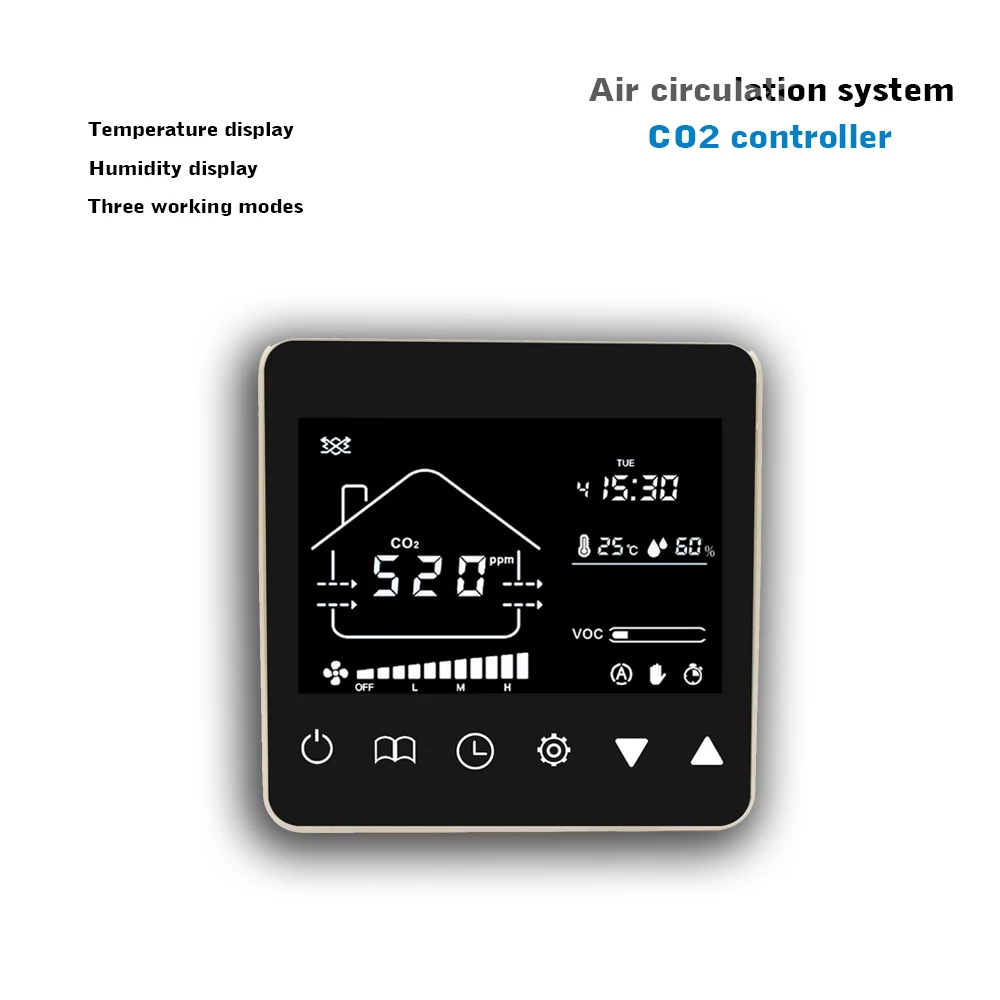 Indoor ventilation system controller built-in CO2 sensor 3-speed fan (0-10V fan) output for improving indoor air quality