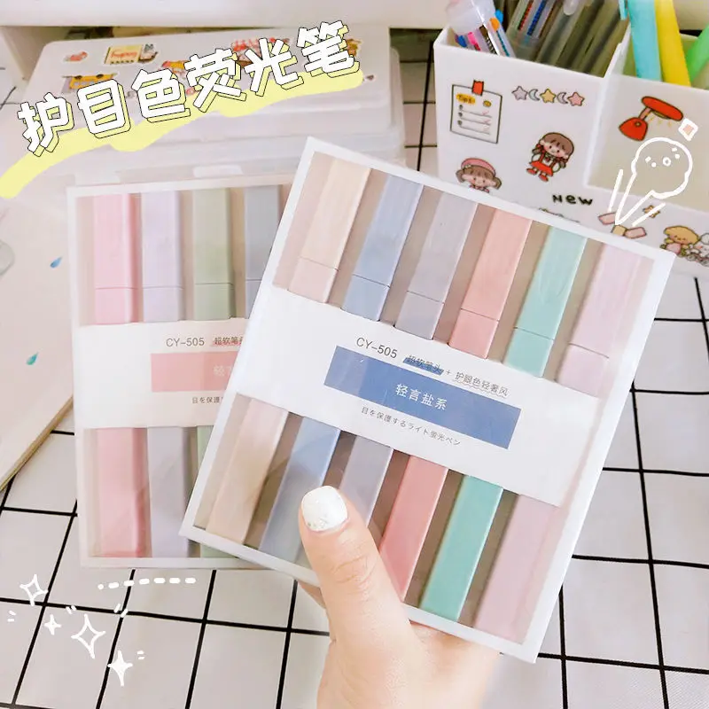 Highlighter Pen 6 pcs/set Brief Style Fluorescent Art Markers