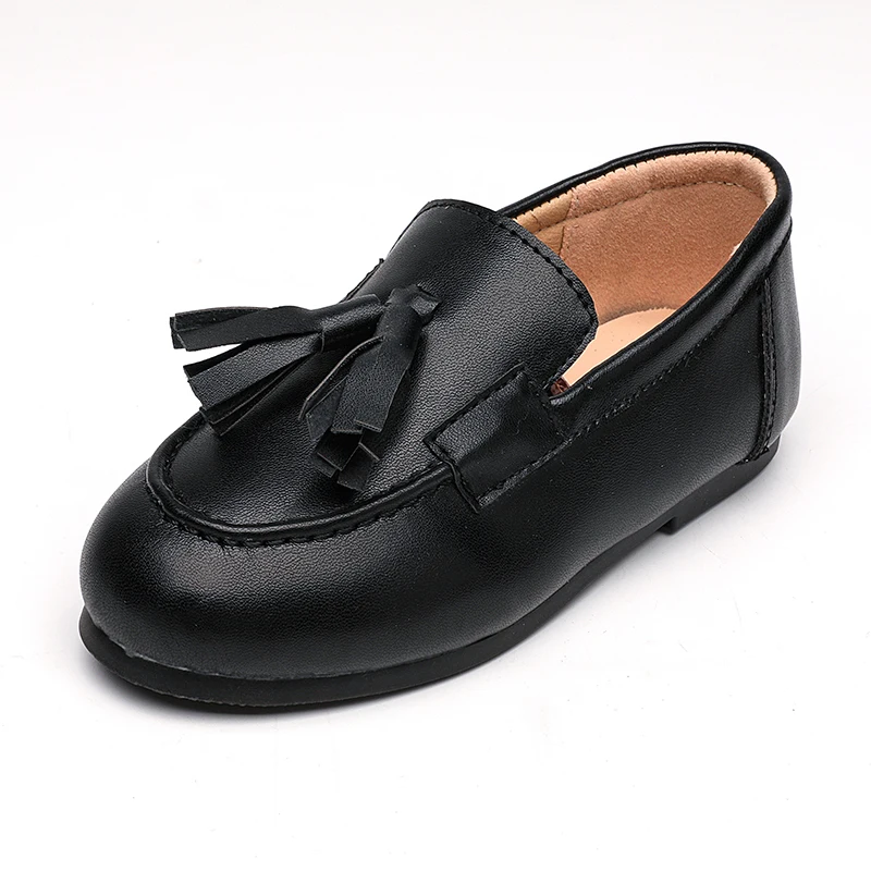 KidsLoaferShoesFashionBrownCuteBrandLeatherShoeForBoysSlip