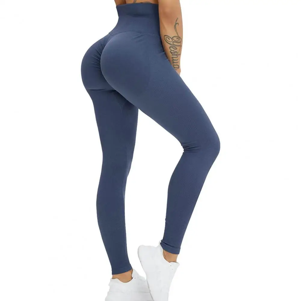 

Charming Sports Leggings Moisture Wicking Yoga Pants Tight Push Up Hip Pleated Stretchy Women Tights Butt Lifting