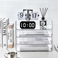Acrylic Desk Organizers and Accessories, Storage Box for Pens, Files, Office, Makeup, Books, Profiles, 1 Pack 1