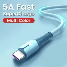 USB Type C Cable 5A Super Fast Charge Liquid Silicone Micro USB Cable For iPhone 13 12 11 Pro Xiaomi 12 Charging Wire Data Cable