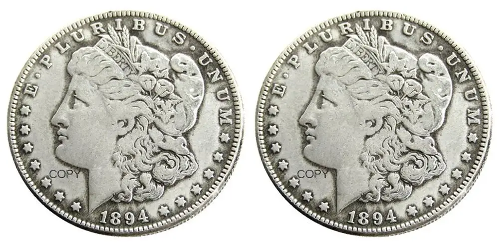 

США 1894/1894 два лица Морган доллар Посеребренная КОПИЯ монета