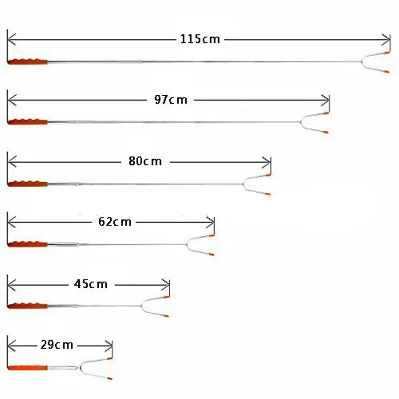 5PCS/Lot Marshmallow Roasting Sticks Skewers Hot Dog Telescoping Rotating Forks Extra Long 45 Inch Stainless BBQ Barbecue Forks