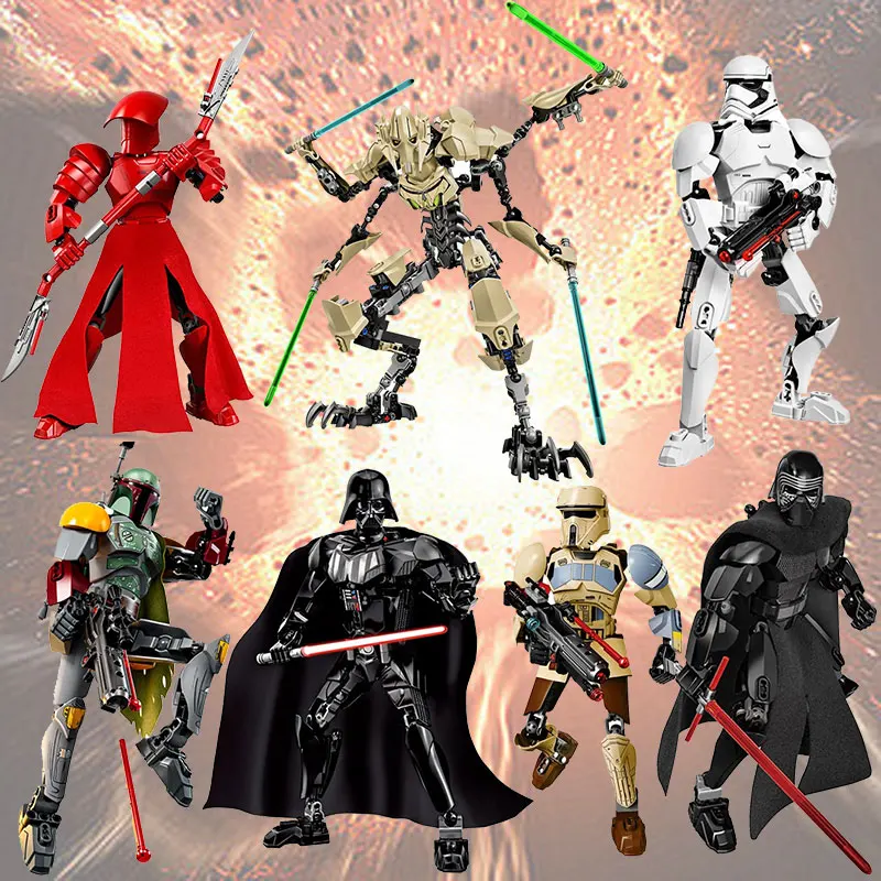 Star Wars Buildable Figure Stormtrooper Darth Vader Rey Walter Ren Luke Skywalker Action Figure Toys Building Block