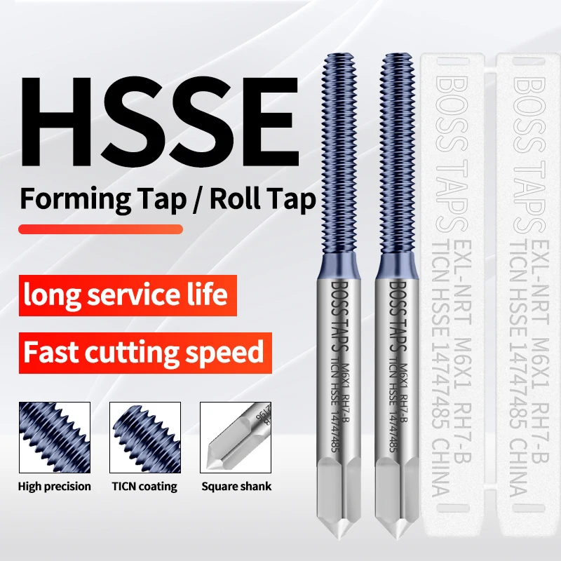 HSSE-M42 JIS Standard TICN Coating Roll Forming Tap M0.5 M0.6 M1 M2 M3 M4 M5 M6 M7 M8 M10 M12 M14 Ma