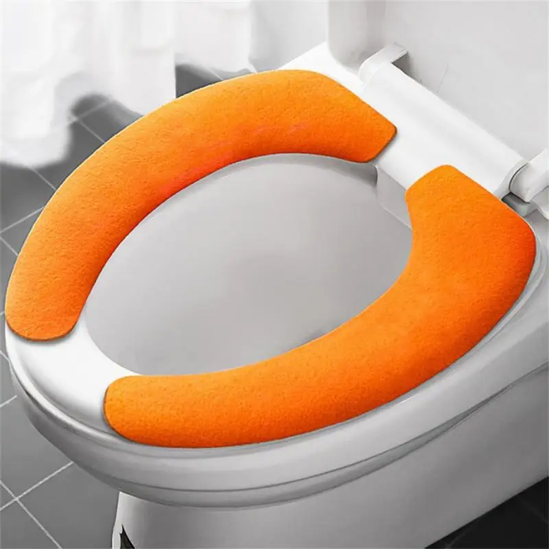 Universal Adhesive Toilet Pad Flannel Toilet Seat Covers Reusable Toilet Seat Filling Washable Bathroom Mat Seat Cover 3