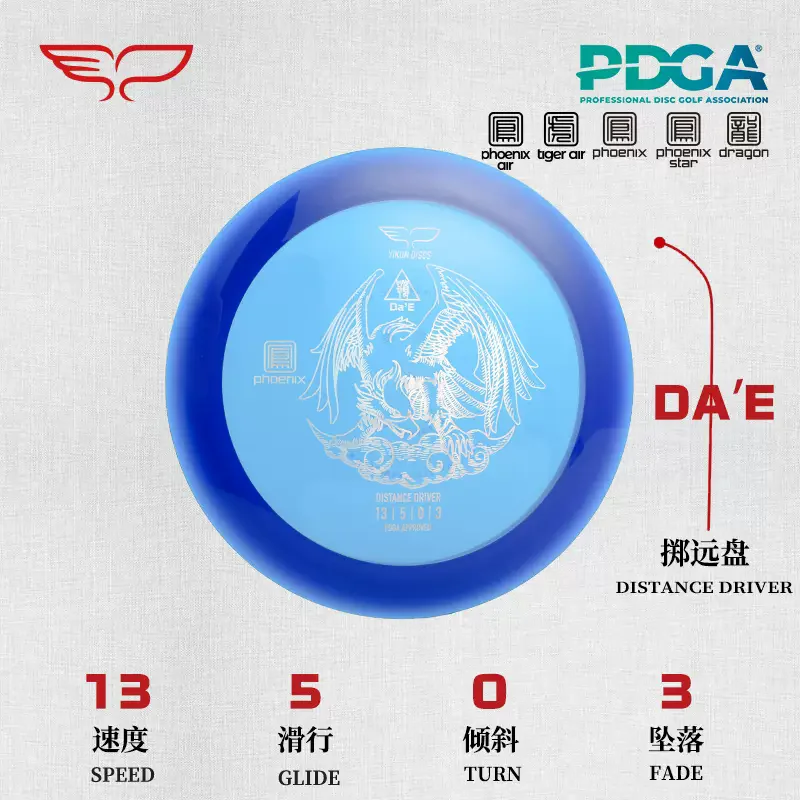 YikunDIsc Yikun DiscGolf Throwing Far Plate Phoenix Series Big Osprey DA'E Golf Competition