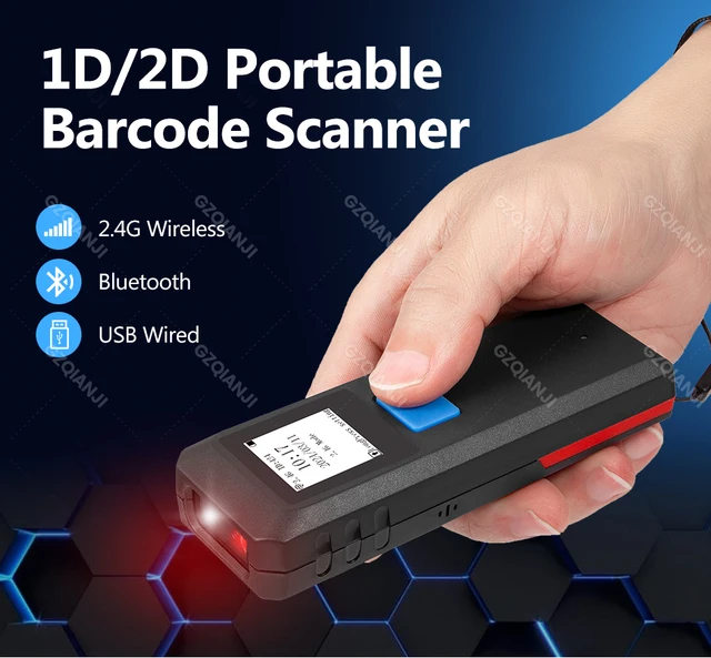 Lettore Di Codici A Barre Bluetooth 2D Eyoyo - 3 In 1 USB/Wireless/Bluetooth