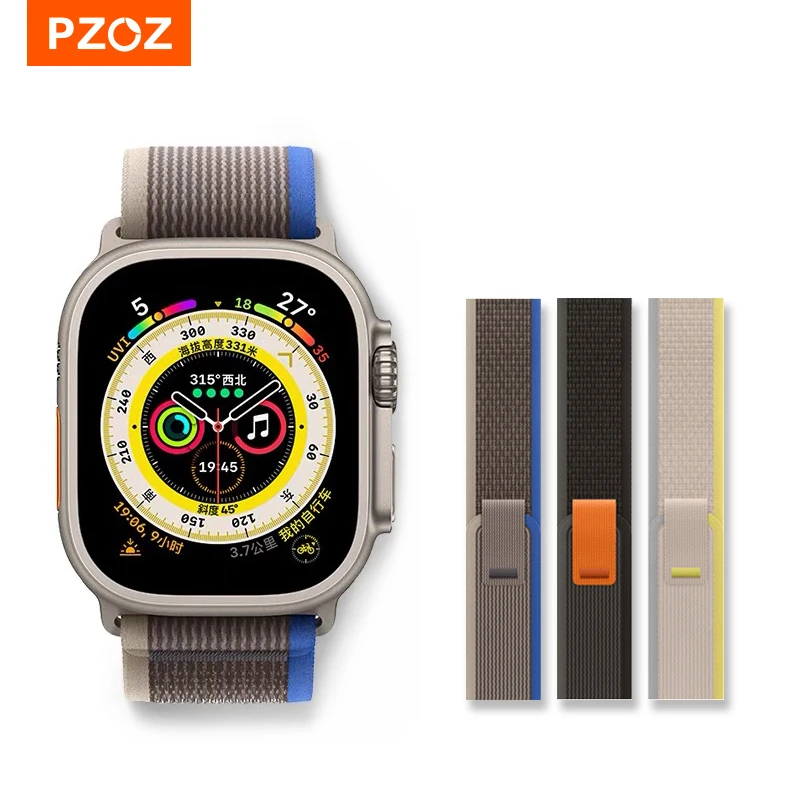 PZOZ Correa de nailon para Apple watch, banda Alpine loop de 49mm, 45mm