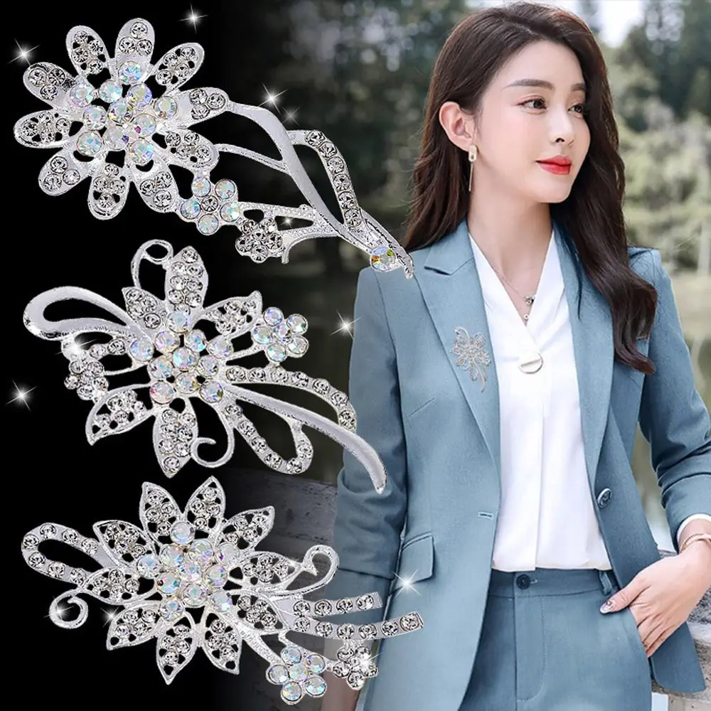 Fashion Crystal Zircon Flower Butterfly Brooches Badge Pin Vintage  Rhinestone Collar Pins Coat Lapel Pins Scarf Pin Jewelry