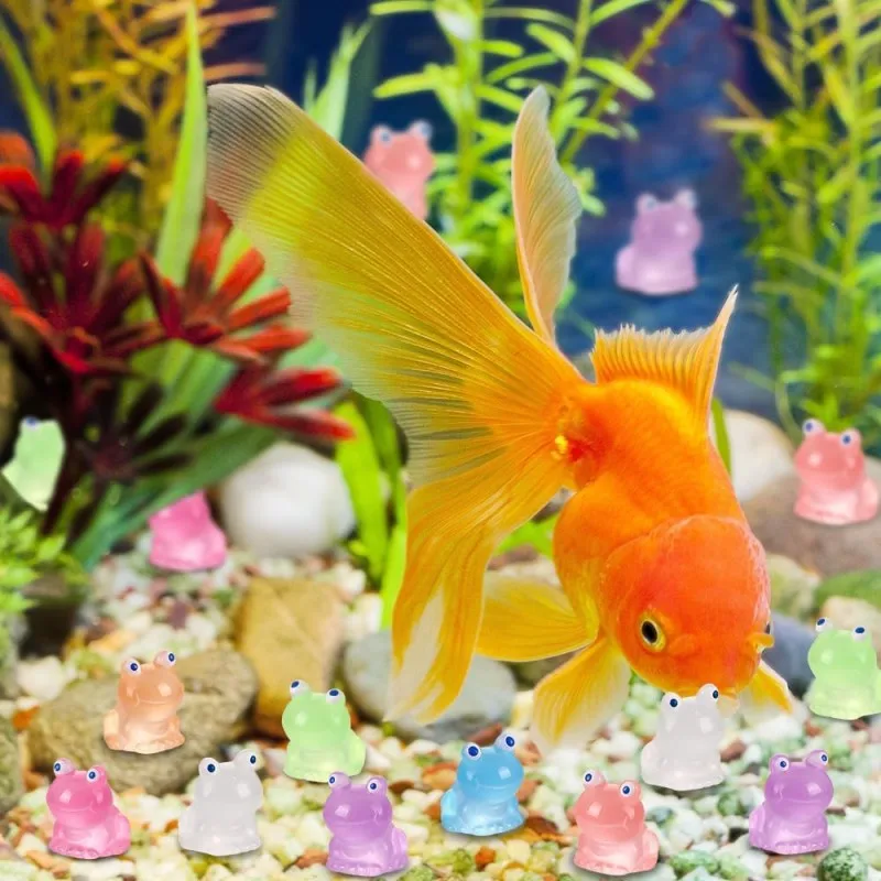 Resin Ornaments Luminous Mini Resin Frog 7 Colors Little Small Frogs 50/100pcs for Dollhouse Decor Micro Fairy Garden Landscape Aquarium Toys