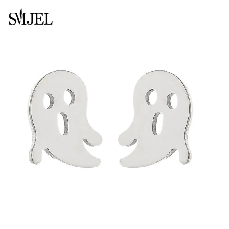 SMJEL Mehrere Schädel Edelstahl Ohrstecker für Frauen Mädchen Punk Kürbis Geister Fledermaus Ohrringe Hallowmas Party Schmuck Geschenk – Detail 22