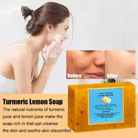 1/2/3/4/5PCS-100g Savon artisanal naturel au curcuma et citron, procédé à froid, infusé au gingembre, barre nettoyante douce pour le soin de la peau 2