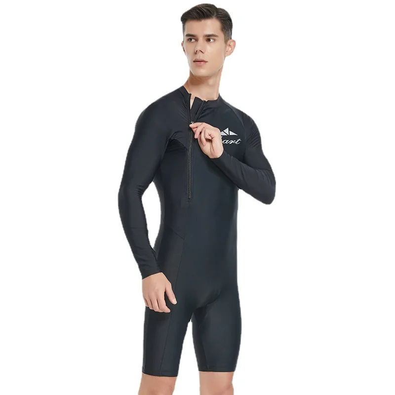 SBART Men Lycra Rashguard Long Sleeves Shorts One-piece Diving Suits Surf Swimsuit Swimming Rash Guards Surfing Swimwear one piece swimsuit