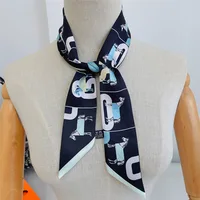 Silk Neck Scarfs Skinny Women Fashion Print Lady Hand Bag Scarf Hair Band Ribbon Decoration Head Wristband Tie 2022 Fashion 4