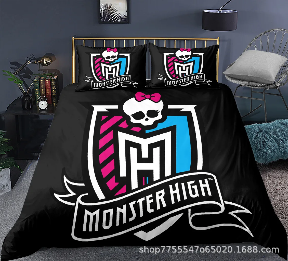 Monster High Bedding Set Single Twin Full Queen King Size Anime Bed Set Aldult Kid Bedroom Duvetcover Sets 3D Print 015 2